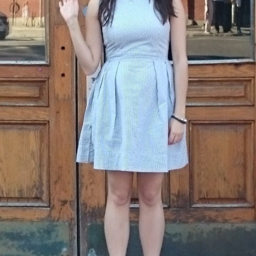 Pinstriped white and navy, gap dress